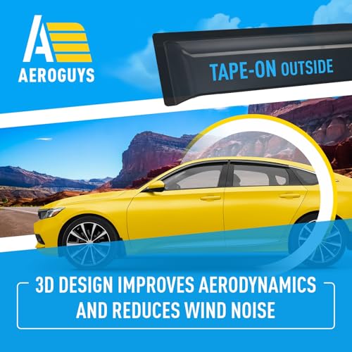 Extra Durable Window Deflectors Tape-On Window Visors Rain Guards Fit for Honda Accord 2018-2022, Sun Visors, Wind Vent for Shades, Exterior Car Accessories - 4pcs. AG0183 by AEROGUYS - Used condition - Image 5