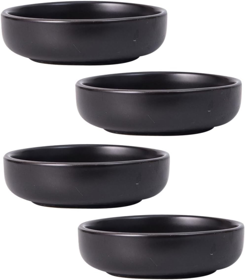 PRETYZOOM 4pcs Ceramic Sauce Dishes Condiment Containers Lids for Kitchen Party Outdoor