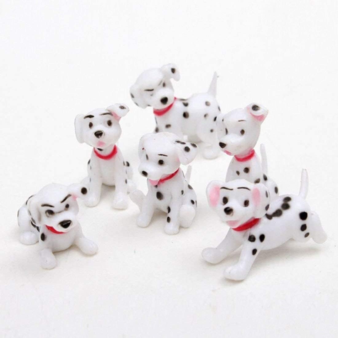 BHOOLU&GOOLU Plastic Cute Miniature Dog 6 Pcs/Set (Multi Color)