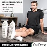 CanDo Slim White PE Foam Rollers for Exercise, Fitness, Muscle Restoration, Massage Therapy, Sport Recovery and Physical Therapy for Home, Clinics, Professional Therapy 3" x 12" Round - Image 4