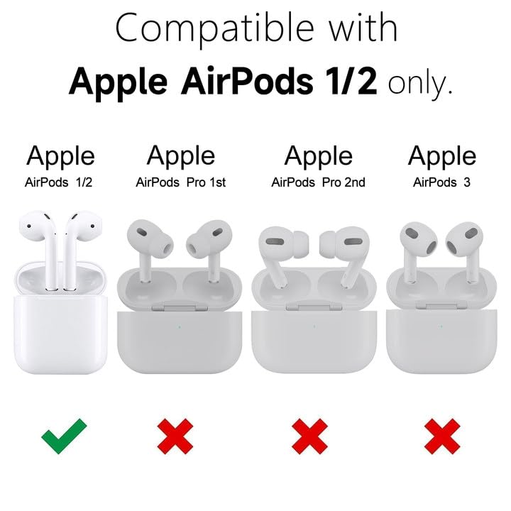Svanove Clear Hard Plastic AirPods Case for 1st/2nd Generation, Transparent Simple Cute Cover With Keychain - Image 2