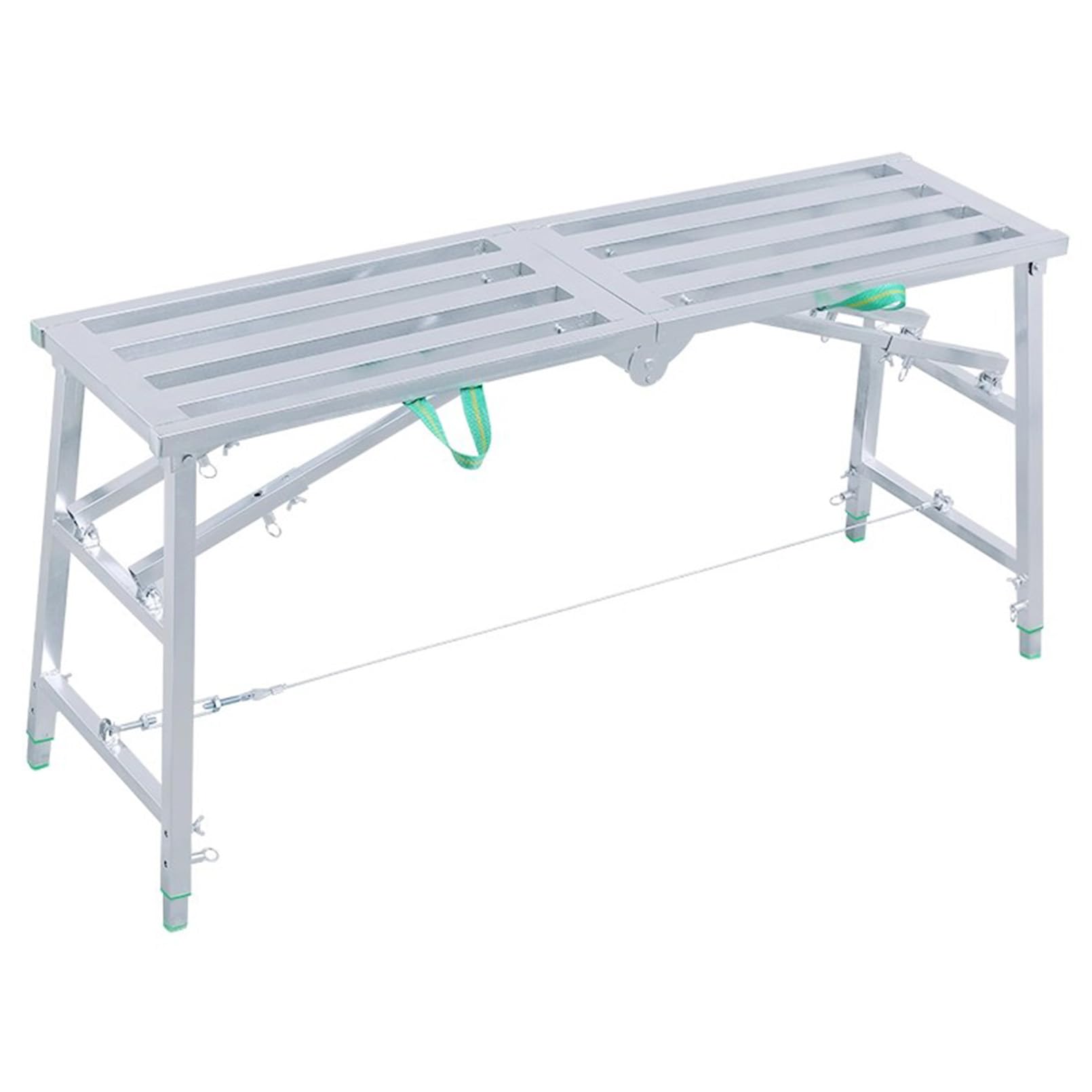 Escabeau portable robuste en tubes galvanisés avec plateforme de travail réglable