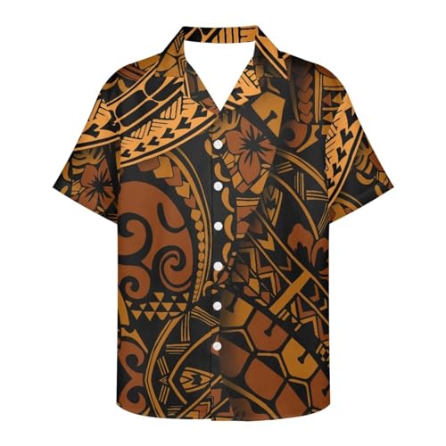 Couple Plus Size Dress with Hawaiian Shirt Polynesian Tribal Samoan Puletasi Off Shoulder Dress for Women4