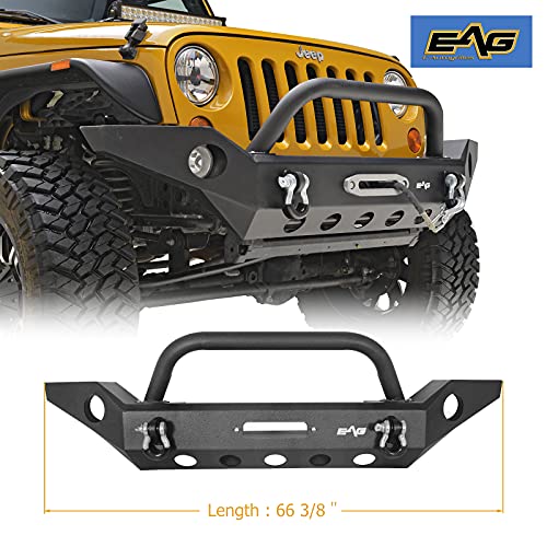 Eag Front Bumper With Winch Plate Fit For 07-18 Wrangler Jk Offroad #TOP5