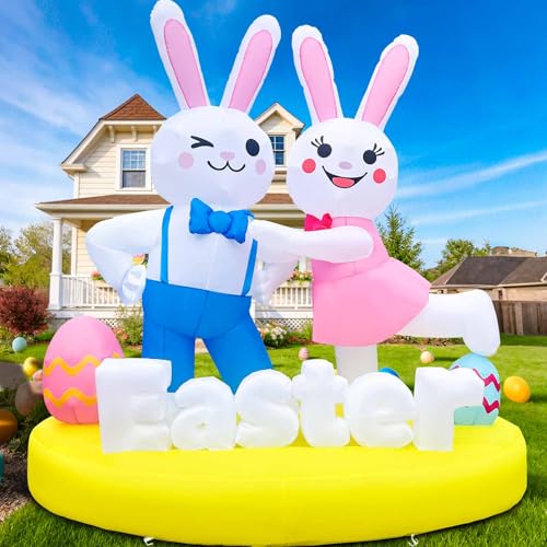 6FT Easter Inflatables Outdoor Decoration Inflatable Bunny Lover Dancing Built in LED Lights Bunny Blow Up Yard Decoration for Lawn Garden Holiday Party(with Storage Bag) by GIGLIM - Image 8