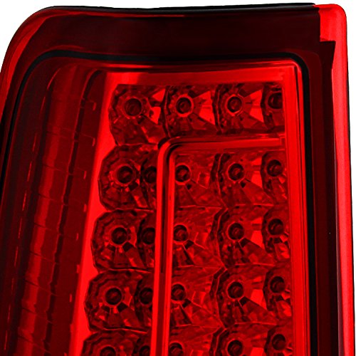 AKKON - For 03-06 Chevy Silverado 04-06 GMC Sierra Pickup Truck Red Clear G2 LED Tail Lights Brake Lamps Pair