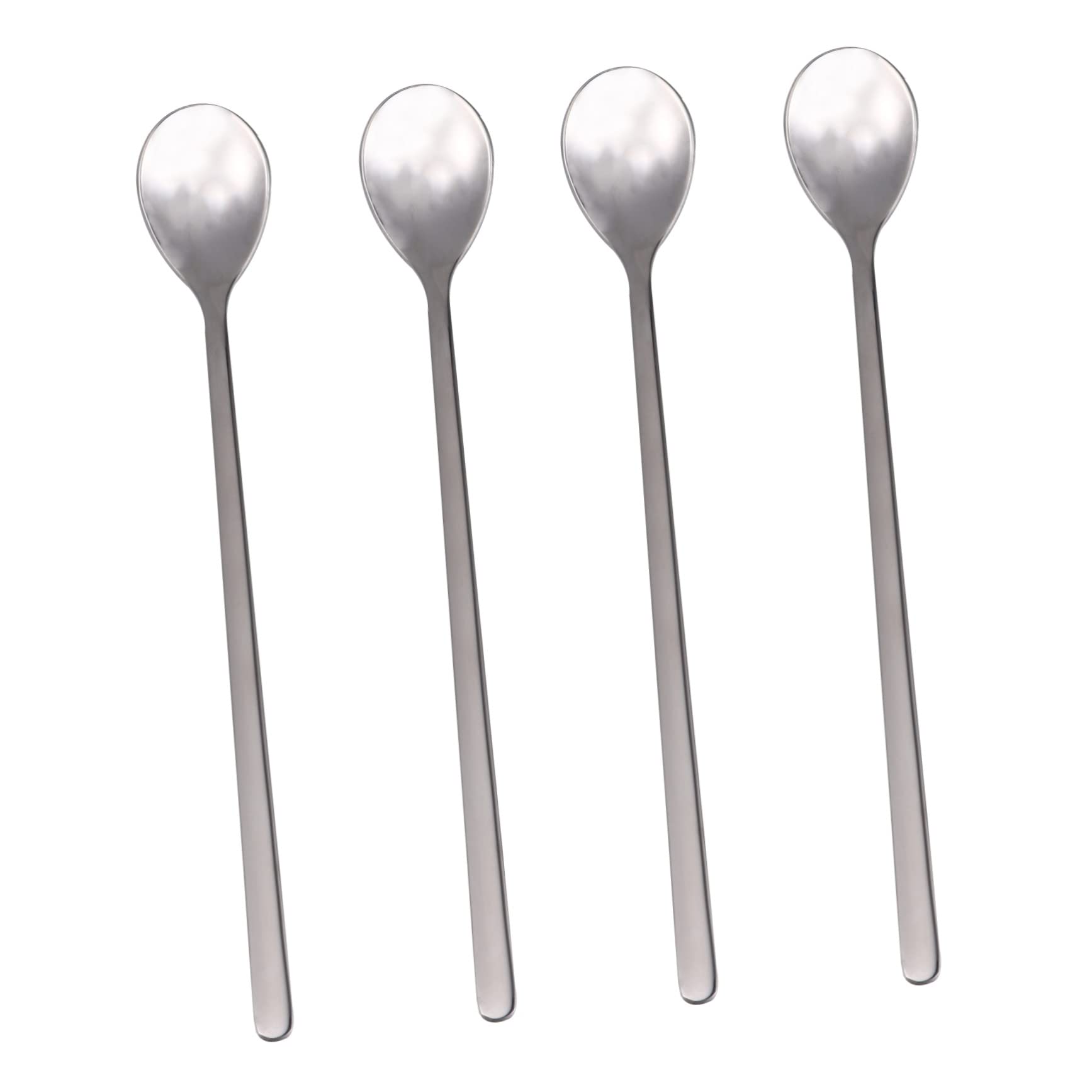 PRETYZOOM Stainless Spoon 4pcs Set Short Handle Mixing Spoons Perfect for Kitchen Camping Travel