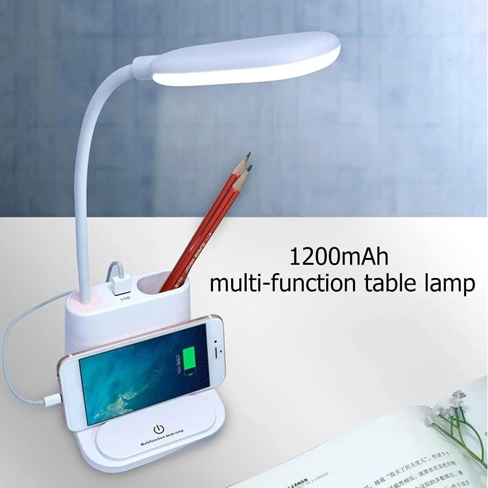 Lampada da tavolo a LED dimmerabile, ricarica USB, per camera da letto, comodino, controllo touch, luce da tavolo con oscuramento polarless e pulsante a lunga pressione (
