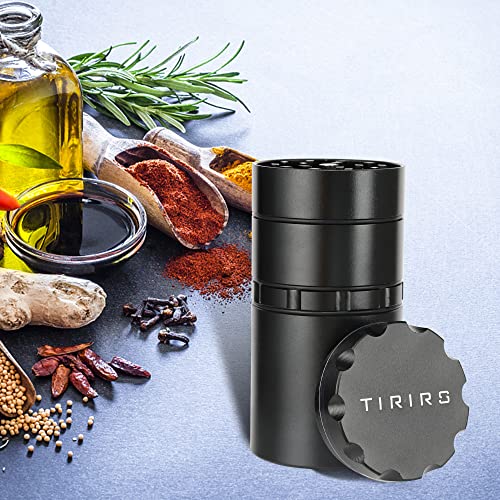 Tirirs 2" Aluminium Grinder With Large Capacity Storage Container, Best Gift, Black #TOP4