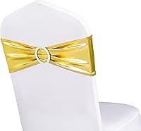 Vista 12 de Bandas elásticas de elastano para silla, color azul real, paquete de 50 unidades para bodas, bandas elásticas para sillas con hebilla deslizante