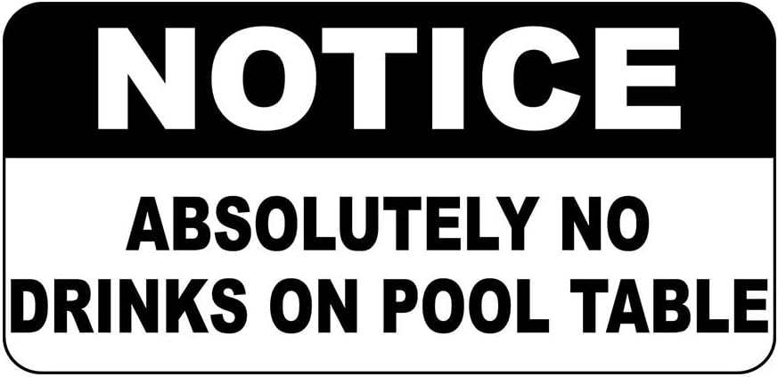 Fastasticdeals Notice Absolutely No Drinks On Pool Table Vintage Style Metal Sign 8 X 12 in