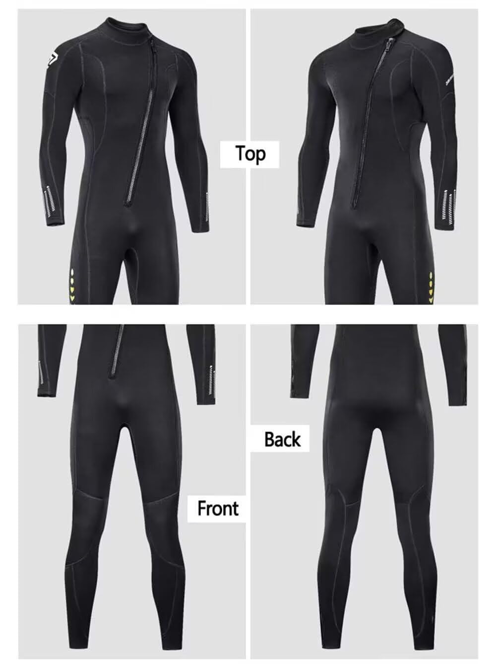 PZZMY Combinaison de plongée en néoprène de 3 mm pour adultes et femmes - Veste de plongée pour plongée sous-marine, surf, canoë - Manches longues