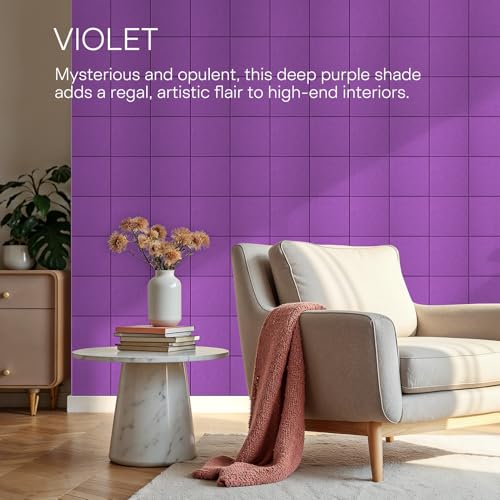 Image of MaxGear Felt Bulletin Board 48 inch x 36 inch, Violet Felt Wall Tiles Wall Decor