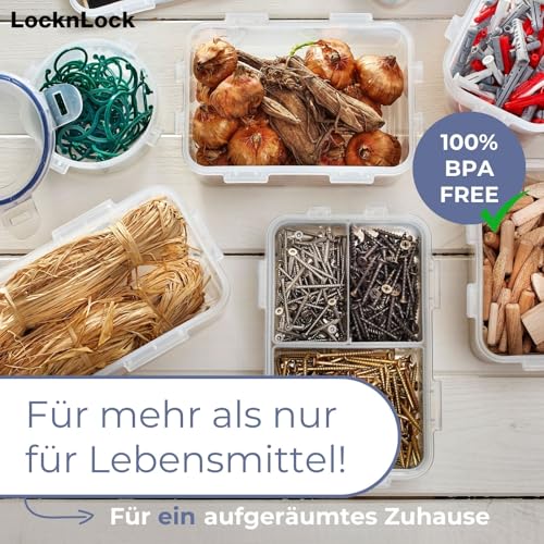 LocknLock PP Classic Vorratsdose mit Ablaufgitter | 2 L | 27,8 x 11,5 x 10,3 cm | 100 % luft- und wasserdicht | Gefrier-& Kühlschrank Organizer | Spülmaschinen-& Mikrowellengeeignet | BPA frei