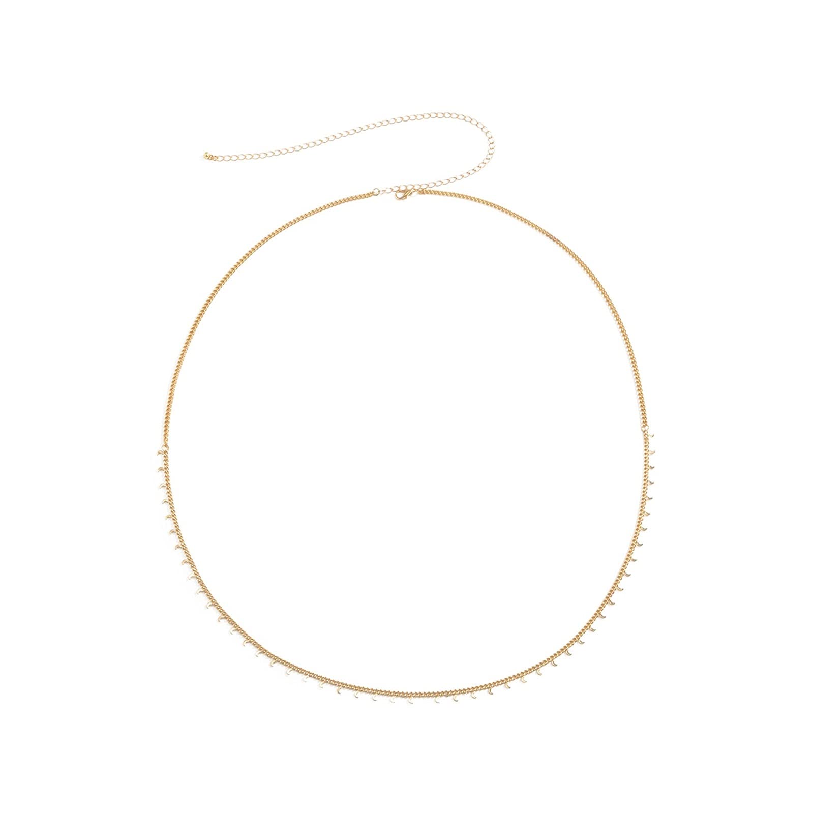 Body Chain Damen Kette - Goldfarbene einfache Strandkette mit Kreuzband für Taille und Bauch - Schwarze Harnaskette - Edler Schmuck für Damen - Accessoires