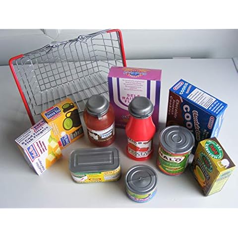 2to5 Childrens Mini Wire Toy Role Play Shopping Basket with 10 Grocery Boxes ~ ideal Role Play Kitchen Cafe Grocery Shop Role Play Toy Cover