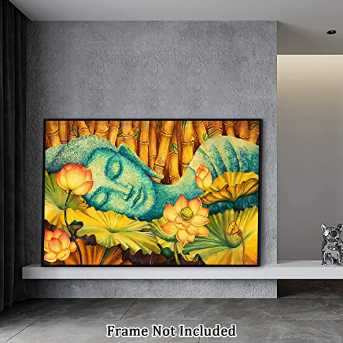 Eorntdy Canvas Wall Art Buddha And Lotus Canvas Print Artwork Watercolor Wall Art Paintings Modern Picture Print Unframed For Living Room Dinning Room Bedroom Bathroom Home Decor 12X18Inch #TOP6