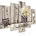 murando Impression sur toile intissee Fleurs Bois 100x50 cm 5 pieces tableau tableaux decoration murale photo image artistique photographie graphique Rose Faire du vélo Cœur n-C-0291-b-m