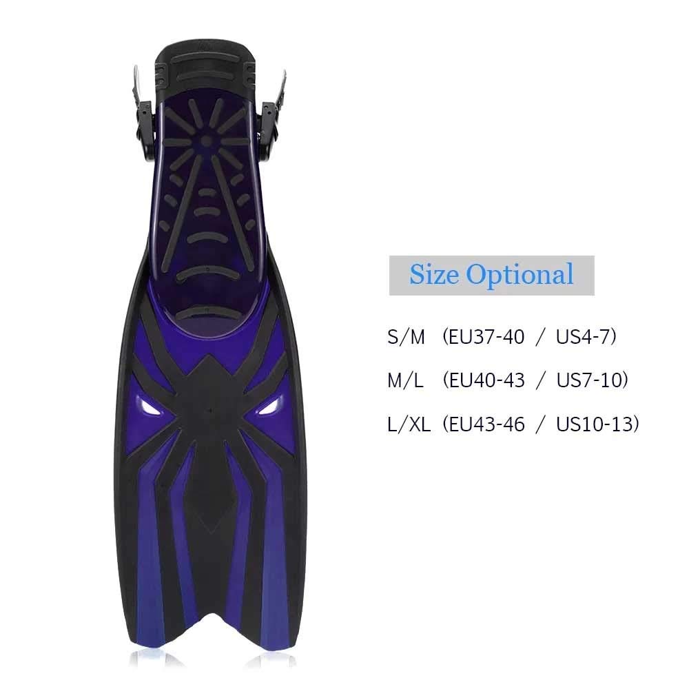 Pinne da Nuoto Regolabili for Adulti, for Nuoto, Snorkeling, Immersioni, Pinne Lunghe, Scarpette in Silicone, Pinne da Immersione Professionali