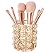 KDDOM Crystal Makeup Brush Holder Organizer Eyebrow Comb Brushes Pen Pencil Cup Container Cosmetic Storage Organizer,Handcrafted Cosmetics Brushes Cup (Gold)