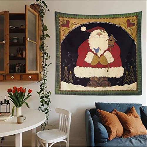 Tapisserie de Noël Père Noël pour salon et dortoir, grand tissu mural festif