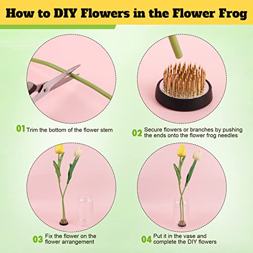 6 peças de sapos de flores Kenzans pino floral redondo sapos arranjo de flores sapo arranjo floral p