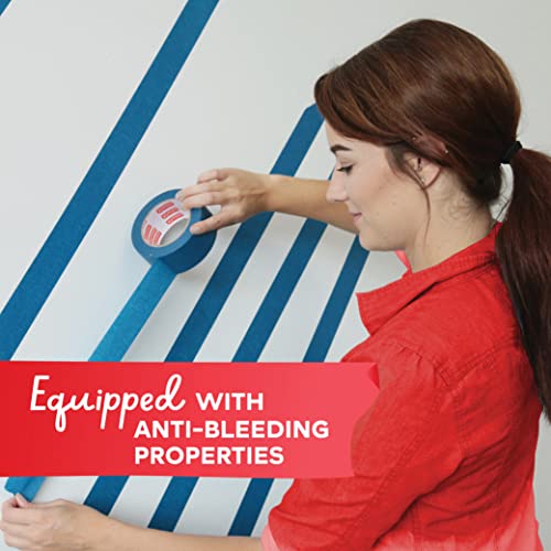 Xfasten Professional Blue Painters Tape, Multi-Use, 1/2-Inch By 60-Yard, Pack Of 6, Blue Tape Bulk - Sharp Edge Line Technology, Produces Sharp Lines | Residue-Free And Artisan Grade Wall Trim Tape #TOP6