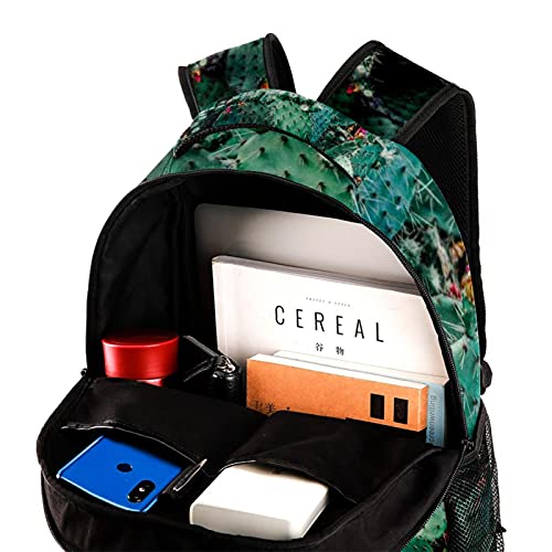 Sac à dos motif cactus avec porte-bouteille pour l'école
