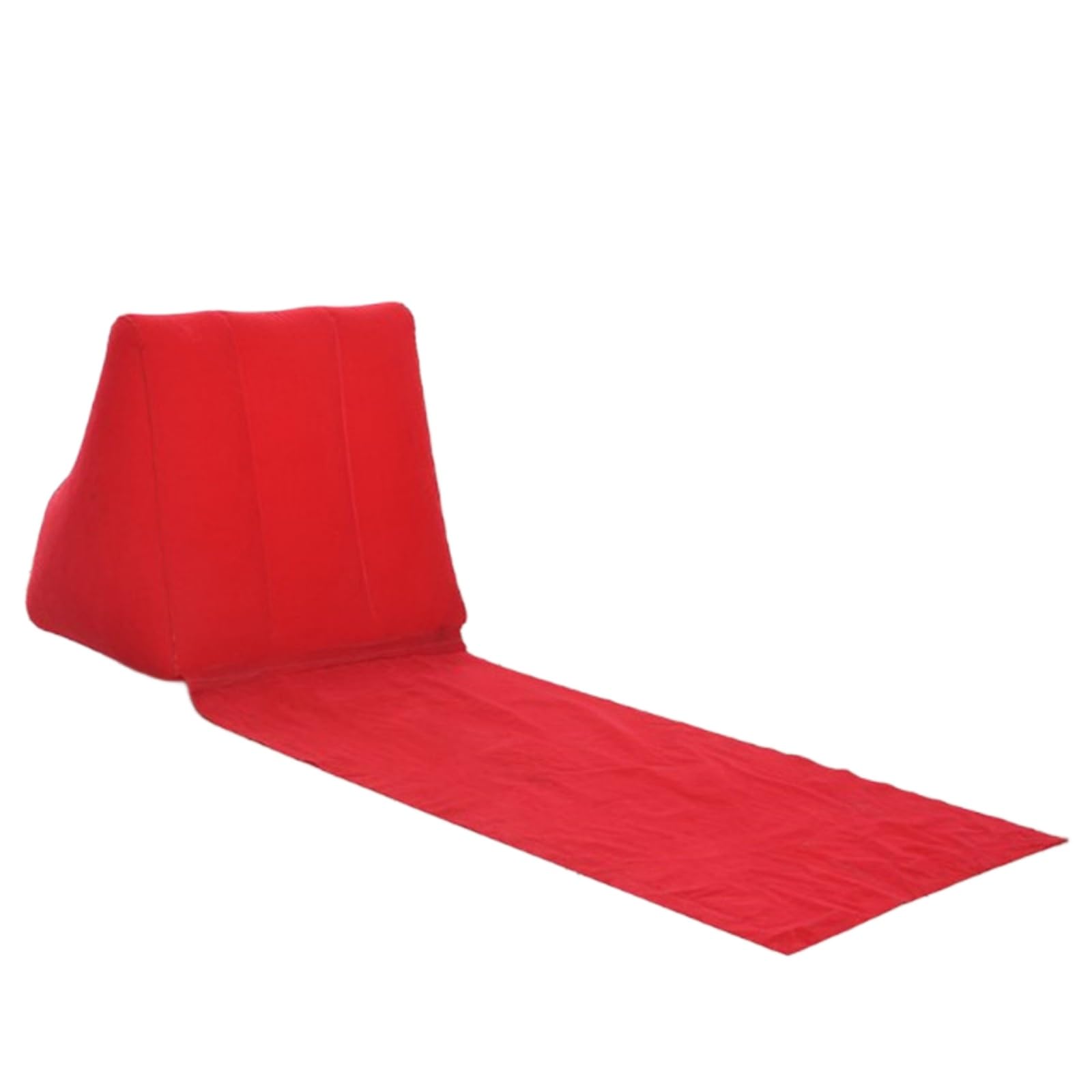 Outdoor Camping Einzel Aufblasbares Kissen - Verdicktes PVC Beflocktes Dreieckspolster for Feuchtigkeitsbeständigkeit /96(Red)