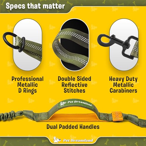 image for Pet Dreamland Exquisite Hands Free Double Dog Leash for Two Dogs with 