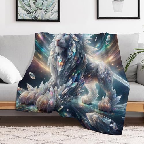 Couverture lion douillette plaid chaud idéal à offrir en cadeau