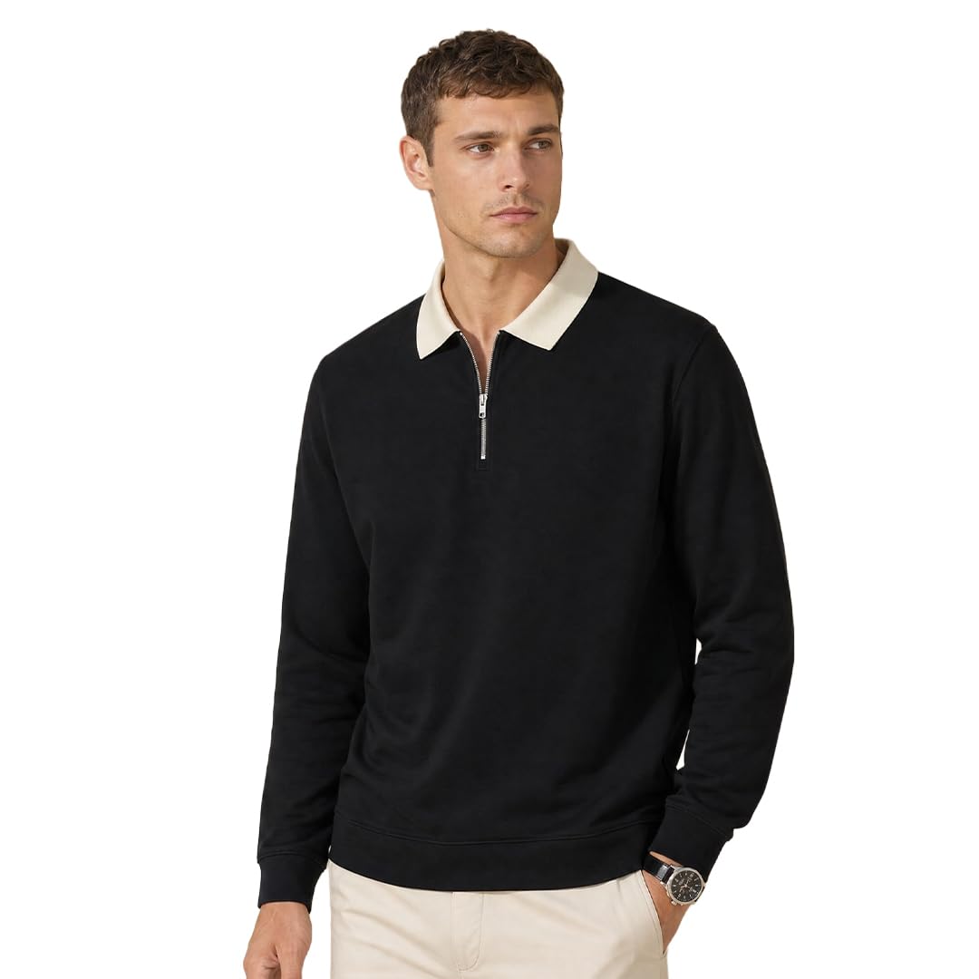 Oversized Full Sleeve Polo T-Shirt for Men | Johnny Collar | Soft & Stretchy-image-9