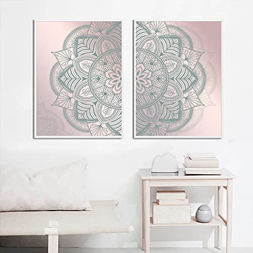 Toile mandala rose abstrait impression jet d'encre haute définition