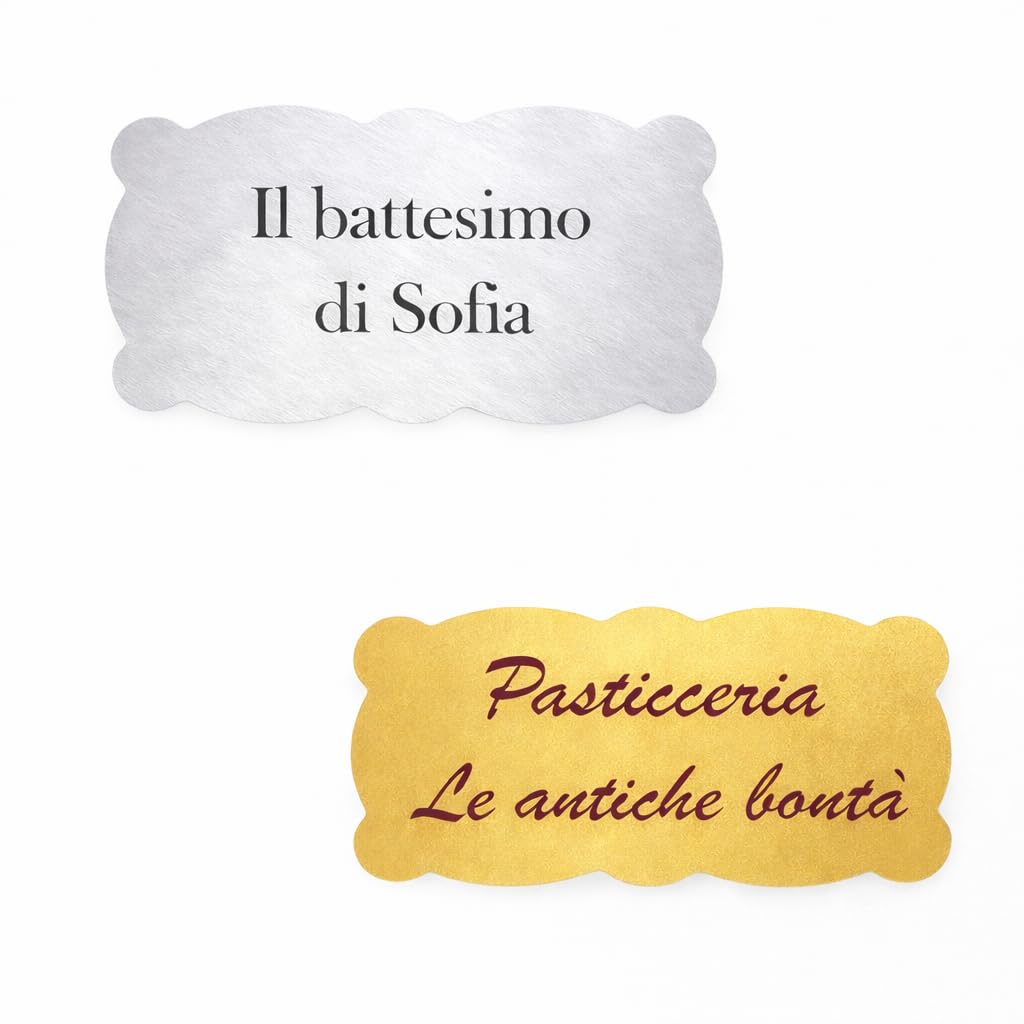 Etichette adesive sagomate 4,5x2,1 cm PERSONALIZZATE, sigilli pacchi, bollini per pacchetti e confezioni (1008)