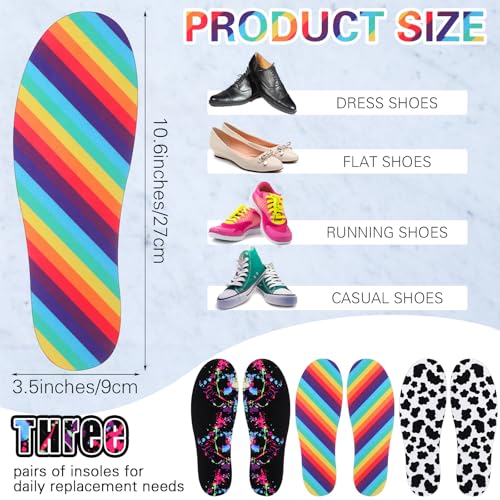 Image of 3 Pairs No Show Socks Sockless Shoe Liner Washable Barefoot Shoe Insoles No Slipping Inserts(Elegant Style)