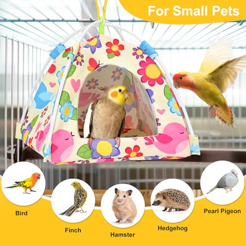 Image of Bird Tent Bed for Parakeets, Cozy Cage Accessories for Small Birds