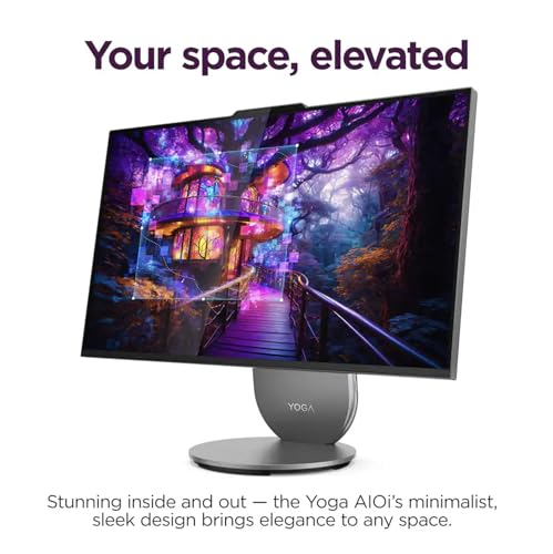 Image of Lenovo Yoga AIO Desktop Copilot 27 inch QHD IPS 120Hz W /Lift, Rotate, & Swivel | 16-core Intel Ultra 7-255H, 16GB LPDDR5X, 4TB SSD, Intel Arc GPU, WiFi 7, BT 5.4, 5MP IR Webcam, Win 11 Home W /KB & Mouse