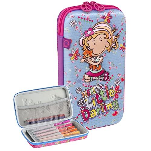 ESTOJO ESCOLAR INFANTIL FEMININO HELLO LITTLE DARLING (Rosa)