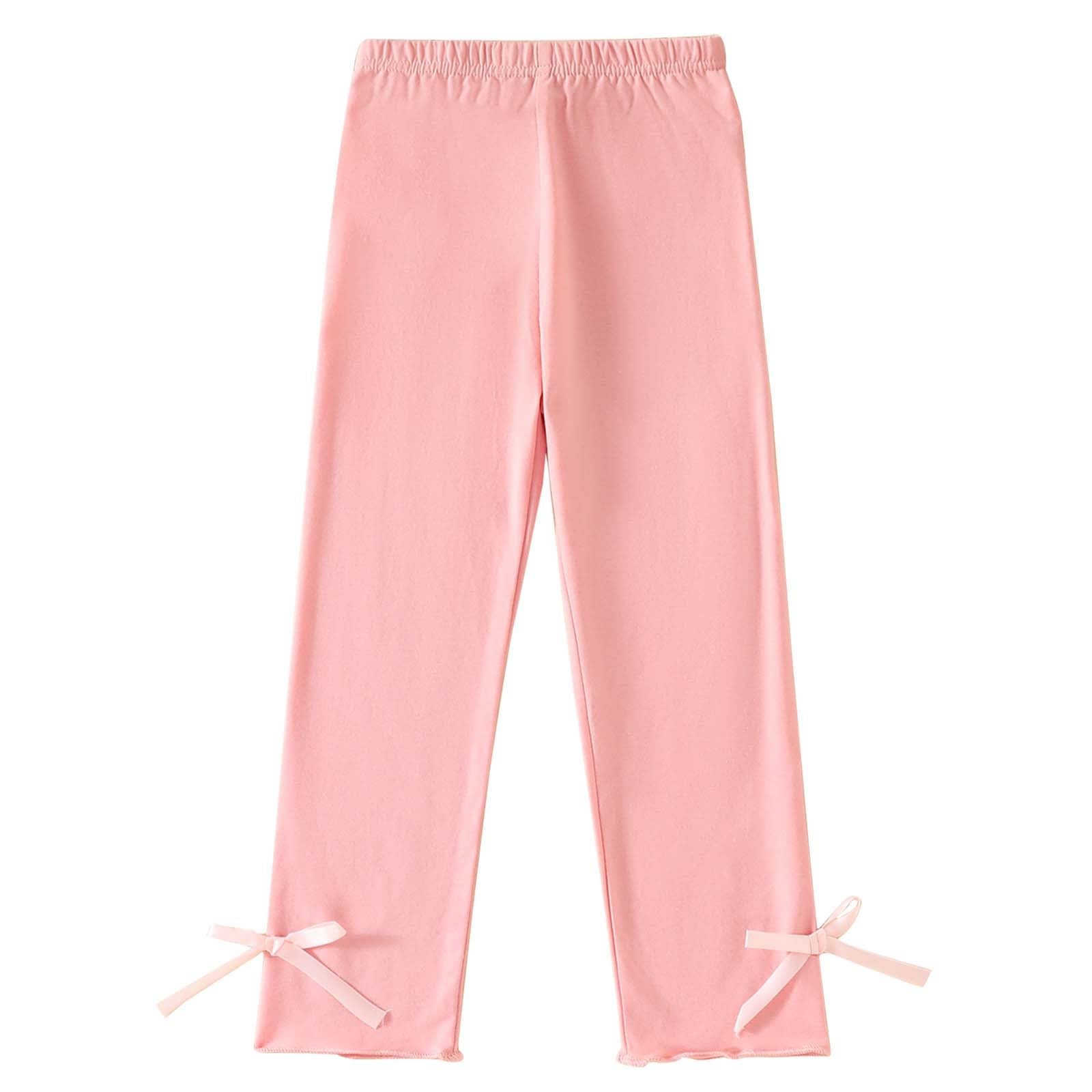 Girls' Athletic Leggings Kids Casual Yoga Workout Running Pants Toddler High Waist Stretchy Solid (Pink, 18-24 Months)