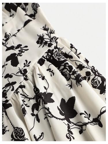 SHENHE Girl's Floral Sundress Spaghetti Strap Fit and Flare Smocked Flowy Boho Maxi Dress4