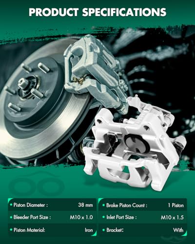 Image of SCITOO Rear Left & Right Brake Calipers With Bracket 19B6384 19B6385 Compatible For Audi For A3 / For A3 Quattro, For VW For TYPE 1 / For Eos /For Golf /For GTI /For Jetta /For Passat