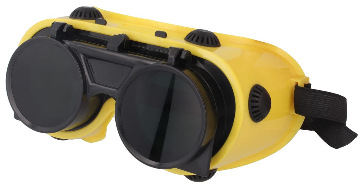 B&S Schutzbrille/Schweißerbrille Schutzstufe 5 in Gelb/Schwarz mit elastischem Kopfband