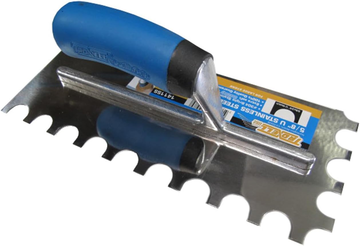 Troxell U Notch Stainless Steel Trowel - 5/8"