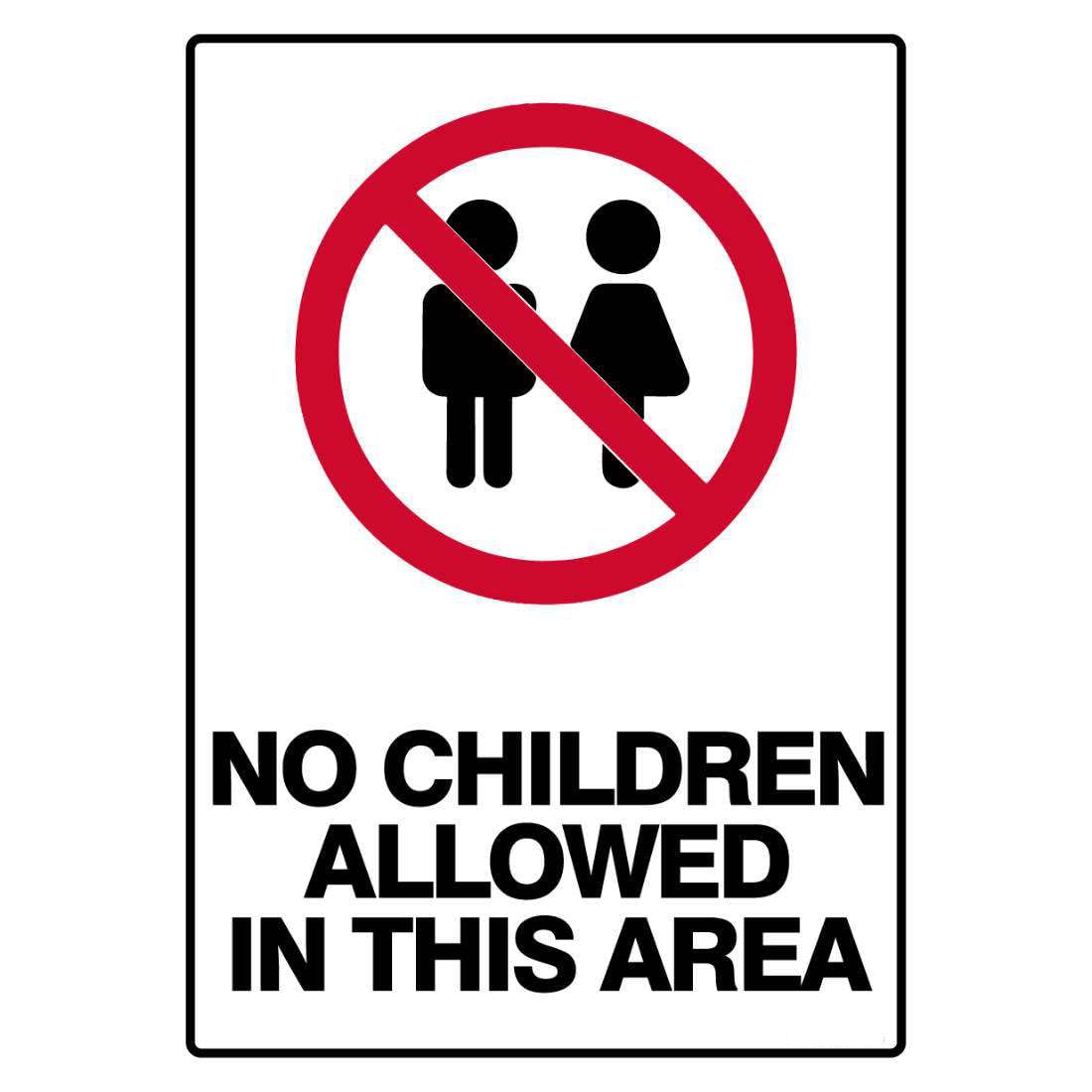 Prohibition Safety Sign - No Children Allowed In ThIs Area (1) Metal Tin Sign 8 x 12 inch for Industrial & Commercial