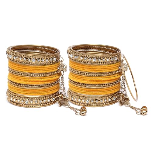 Gold-Plated Velvet American Diamond Bangles