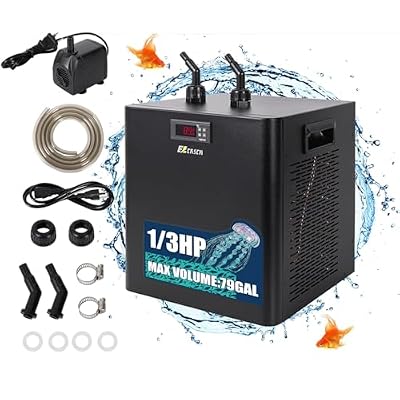 Ezcasch Aquarium Chiller 79 Gal 300L, 1/3 HP Water Chiller for Cold Plunge