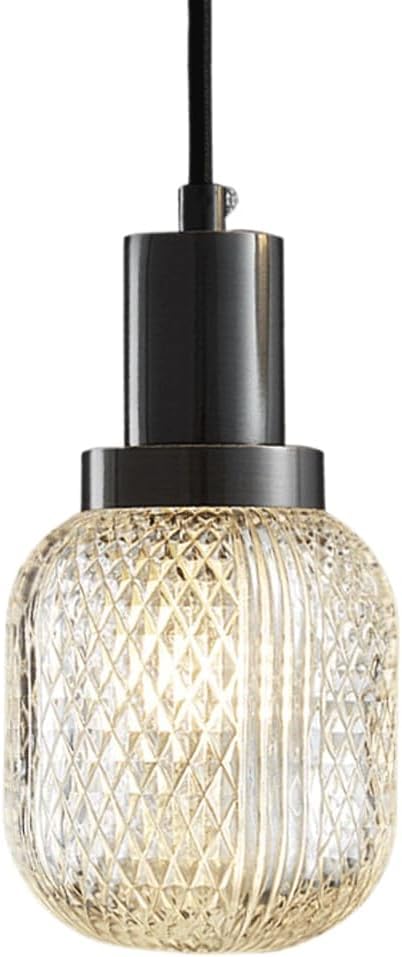 Lustre de chevet en cuivre à tête unique avec abat-jour en verre
