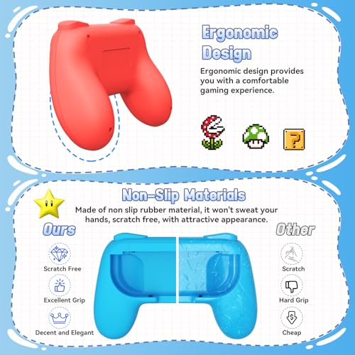 Image of FASTSNAIL Switch Controller Grips for Nintendo Switch for JoyCons - 4 Packs