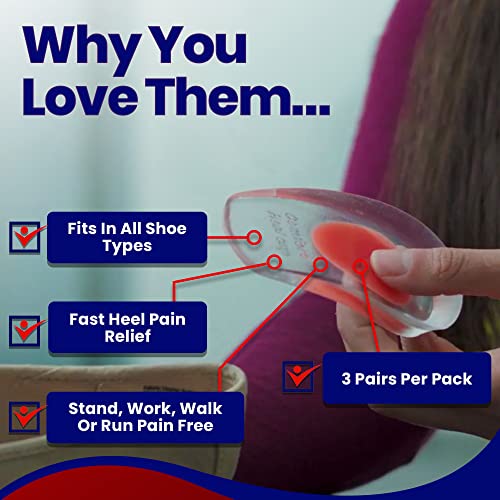 Gel Heel Cups Plantar Fasciitis Inserts - Silicone Heel Cup Pads For Bone Spurs Pain Relief Protectors Of Your Sore Or Bruised Feet Best Insole Gels Treatment By Armstrong Amerika (Small) #TOP1