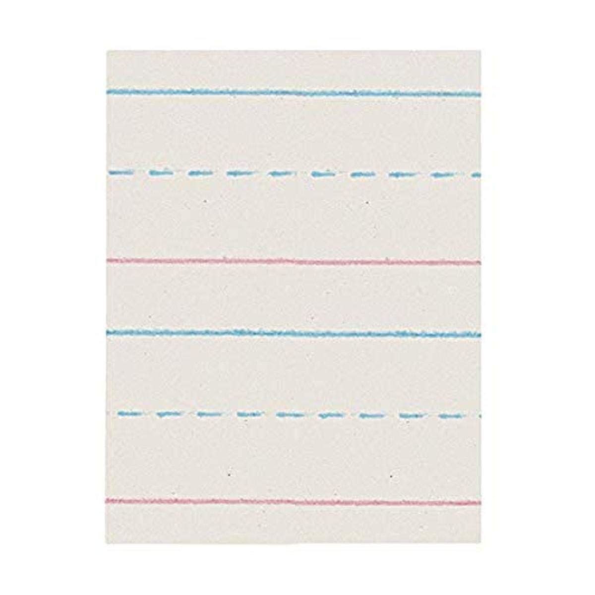 Zaner-Bloser ZP2611 Pacon Long Way Recyclable Broken Midline Paper for Grade 1, 30 lb, 5/8" Ruling, 5/16" Broken Line, 5/16" Skip Line, 10-1/2" x 8" Size, White (Pack of 500)